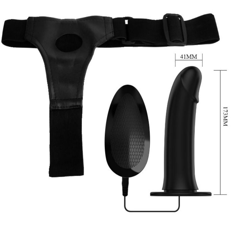 PRETTY LOVE - VITO STRAP ON MIT HOHLEM DILDO UND VIBRATION 17.3 CM