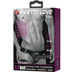 PRETTY LOVE - VITO STRAP ON MIT HOHLEM DILDO UND VIBRATION 17.3 CM