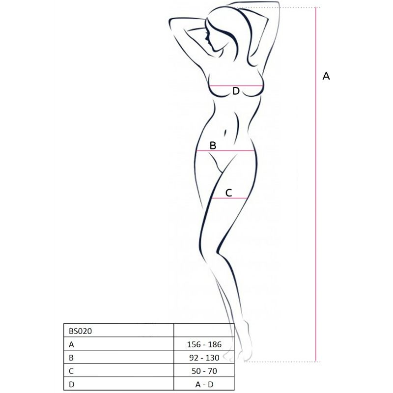 PASSION - DAMEN BODYSTOCKING BS020 SCHWARZ EINHEITSGRÖSSE