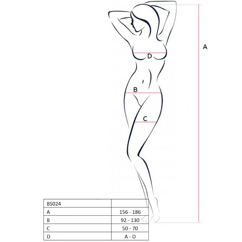 PASSION - DAMEN BODYSTOCKING BS024 WEISS EINHEITSGRÖSSE