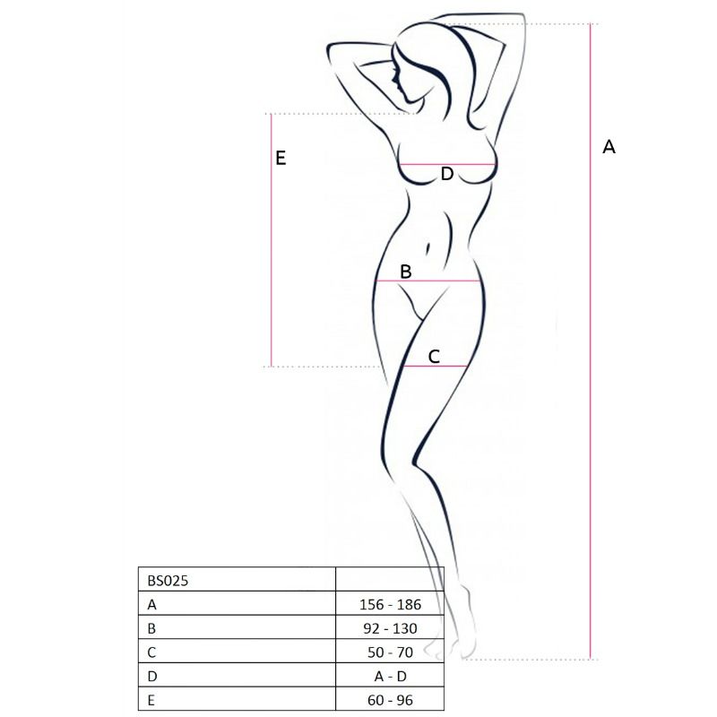 PASSION - DAMEN BODYSTOCKING BS025 SCHWARZ KLEIDSTIL EINHEITSGRÖSSE