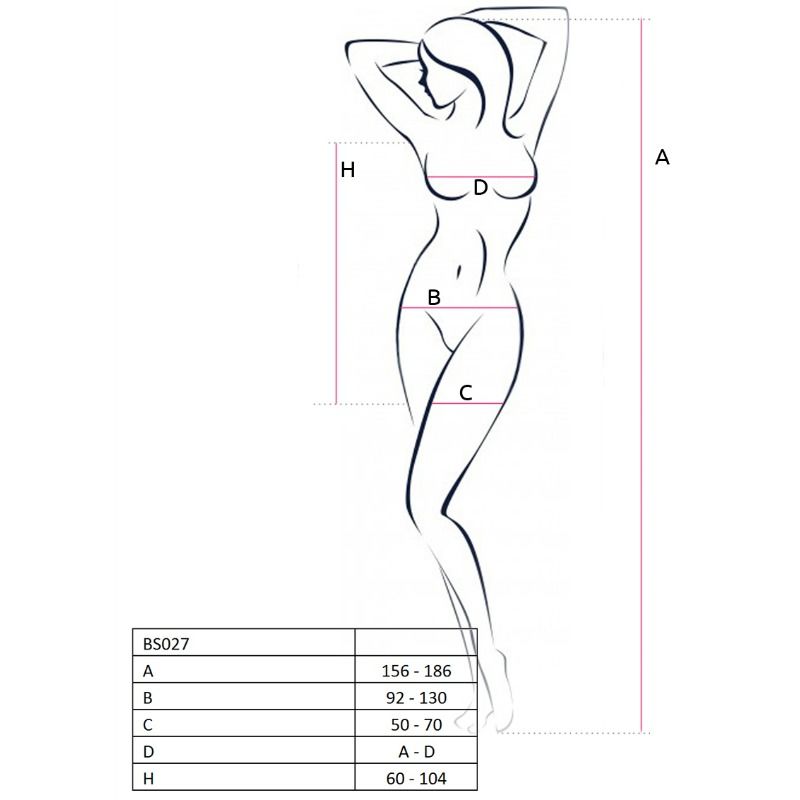 PASSION - DAMEN BS027 BODYSTOCKING ROT KLEIDSTIL EINHEITSGRÖSSE