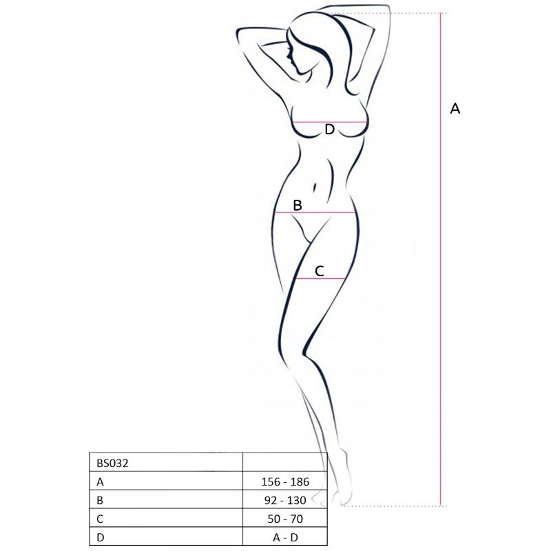 PASSION - DAMEN BS032 BODYSTOCKING SCHWARZ EINHEITSGRÖSSE