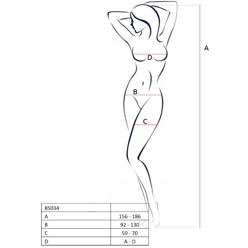PASSION - DAMEN BS034 BODYSTRUMPF ROT EINHEITSGRÖSSE