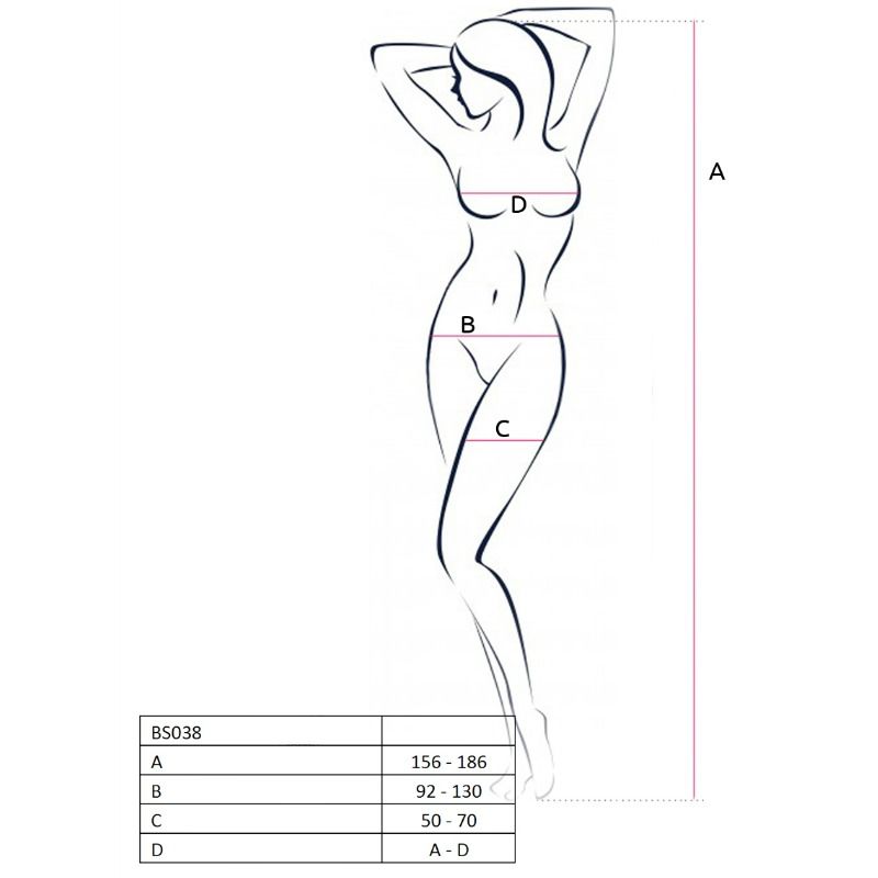 PASSION - DAMEN BS038 BODYSTOCKING ROT EINHEITSGRÖSSE