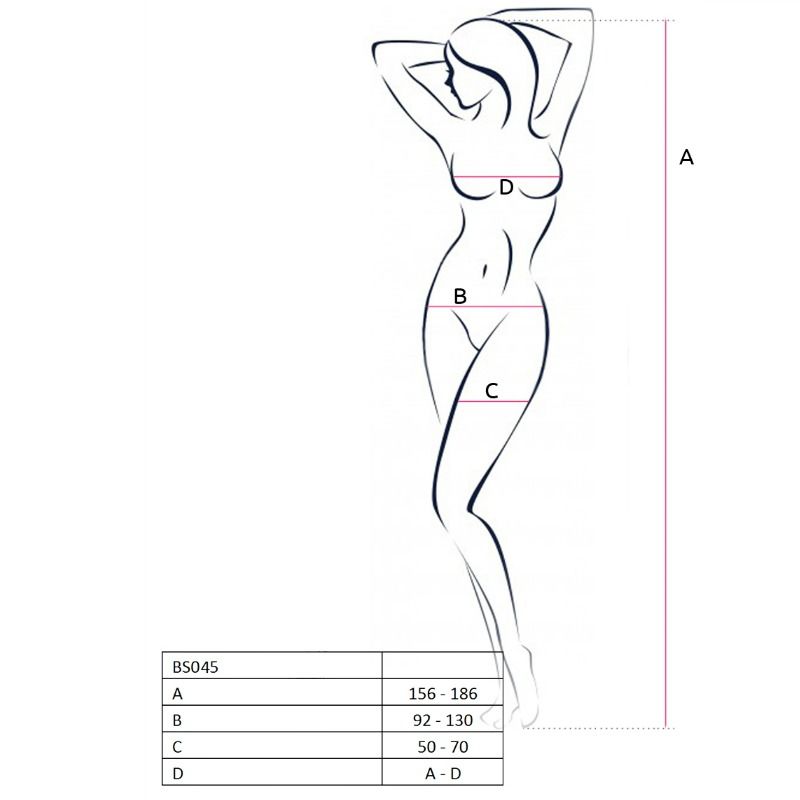 PASSION - DAMEN BS045 BODYSTOCKING WEISS EINHEITSGRÖSSE