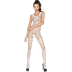 PASSION - FEMME BS045 BODYSTOCKING BLANC TAILLE UNIQUE