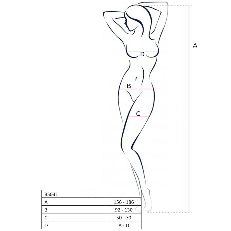PASSION - DAMEN BODYSTOCKING BS031 ROT EINHEITSGRÖSSE