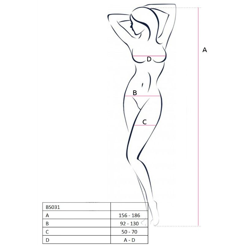 LEIDENSCHAFT - DAMEN-BODYSTOCKING BS031 SCHWARZ EINHEITSGRÖSSE