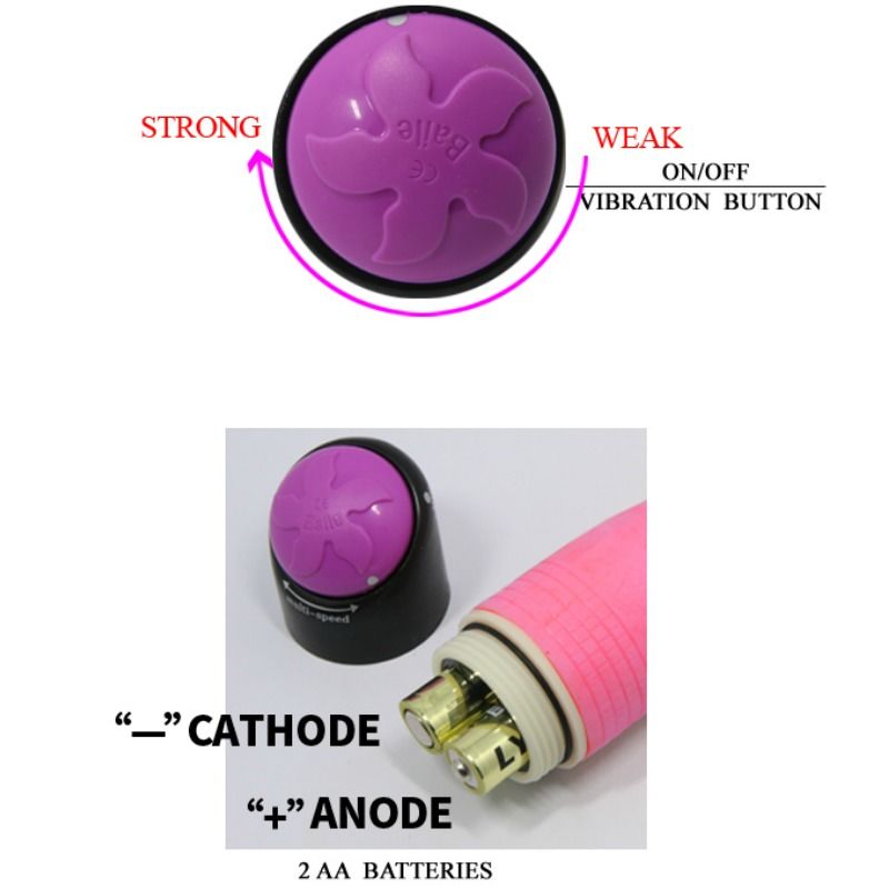 BAILE - VIBRATEUR RÉALISTE SEXE COLORÉ ROSE 23 CM