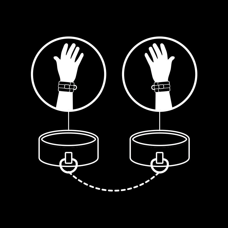 FETISH SUBMISSIVE - HANDSCHELLEN AUS VEGANEM LEDER MIT NEOPRENFUTTER