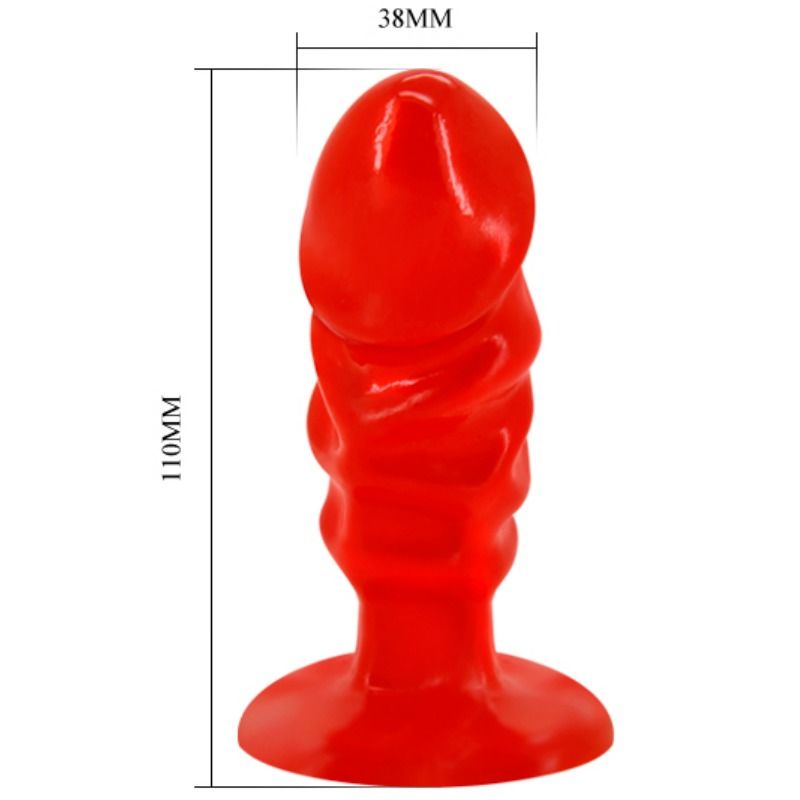 BAILE - UNISEX-ANALPLUG MIT SAUGNAPF, ROT