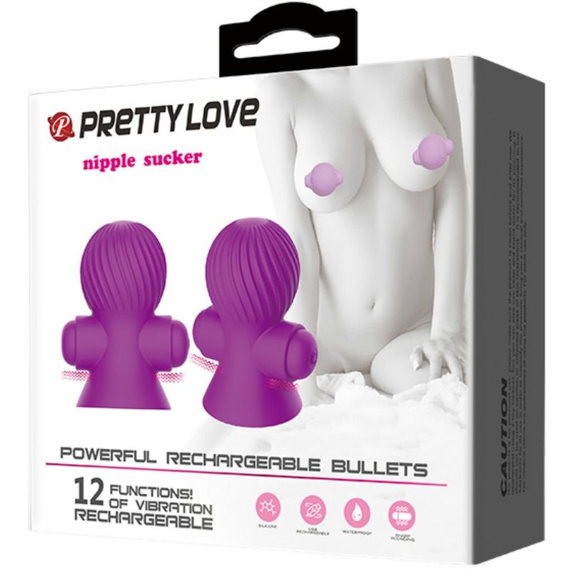 PRETTY LOVE - BRUSTWARZENSTIMULATOREN 12 VIBRATIONSMODI LILA