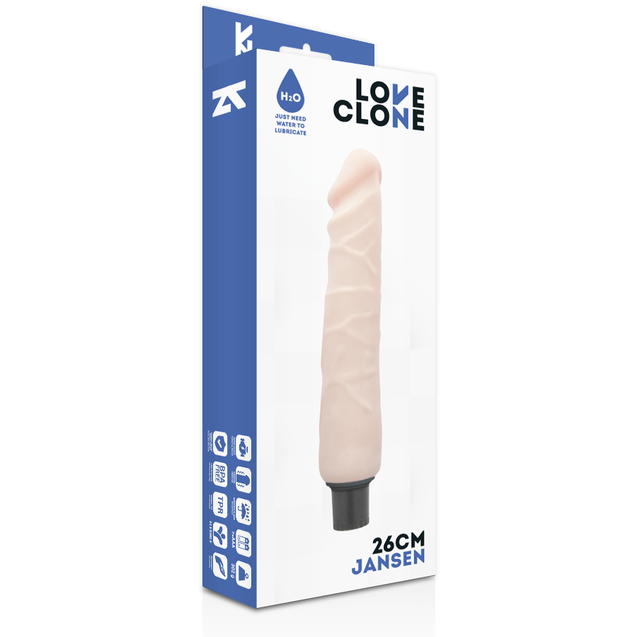 LOVECLONE - SELBSTSCHMIERENDER VIBRATOR JANSEN 26 CM -Ø- 4,2 CM