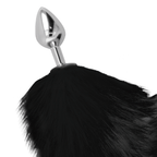 DARKNESS – ANALE PROPPEN 8 CM, SILBER, MIT SCHWARZEM SCHWANZ