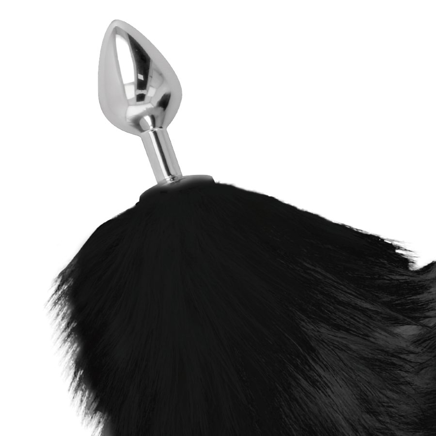 DARKNESS – ANALE PROPPEN 8 CM, SILBER, MIT SCHWARZEM SCHWANZ