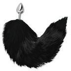 DARKNESS – ANALE PROPPEN 8 CM, SILBER, MIT SCHWARZEM SCHWANZ