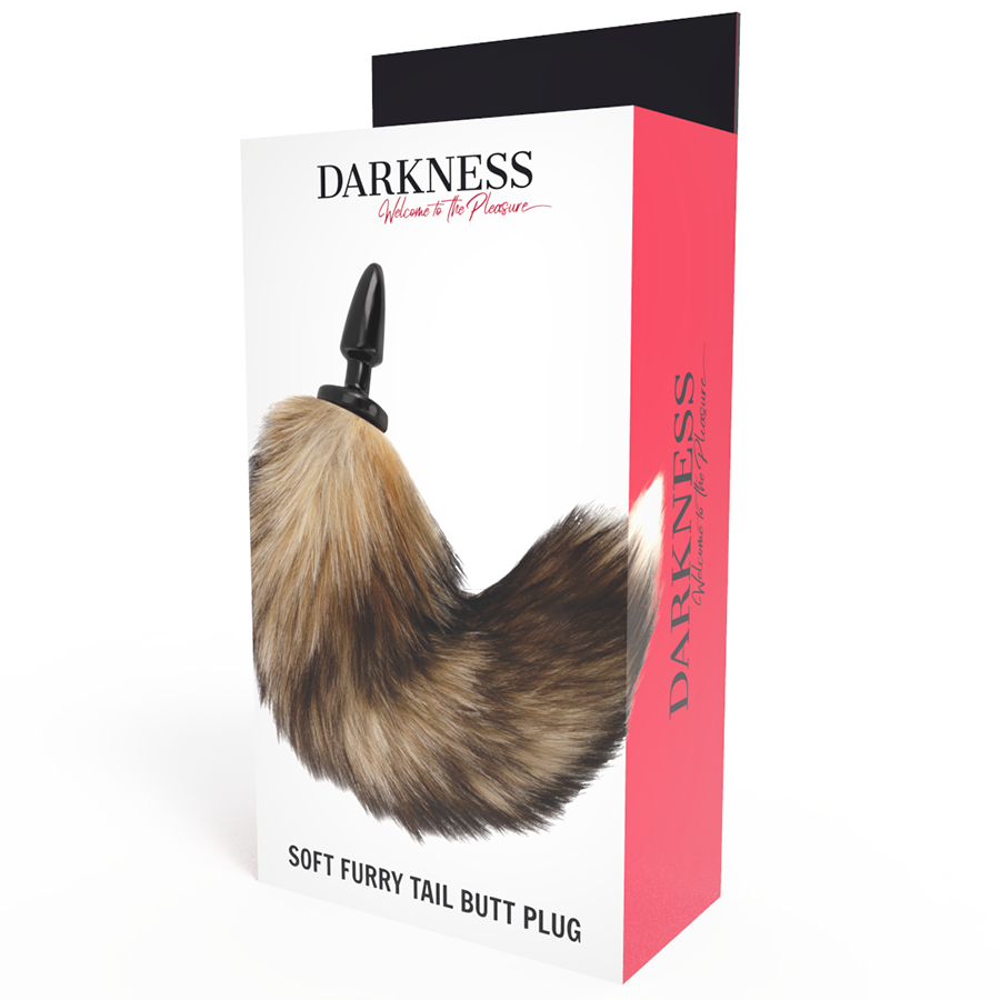 DARKNESS - NATÜRLICHER SCHWANZ MIT ANALPLUG AUS SILIKON 10 CM