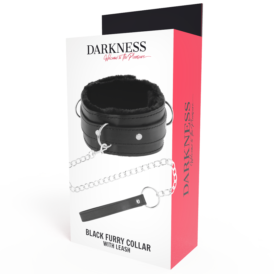 DARKNESS - BEQUEMES HALTUNGSHALSBAND MIT LEDERKETTE