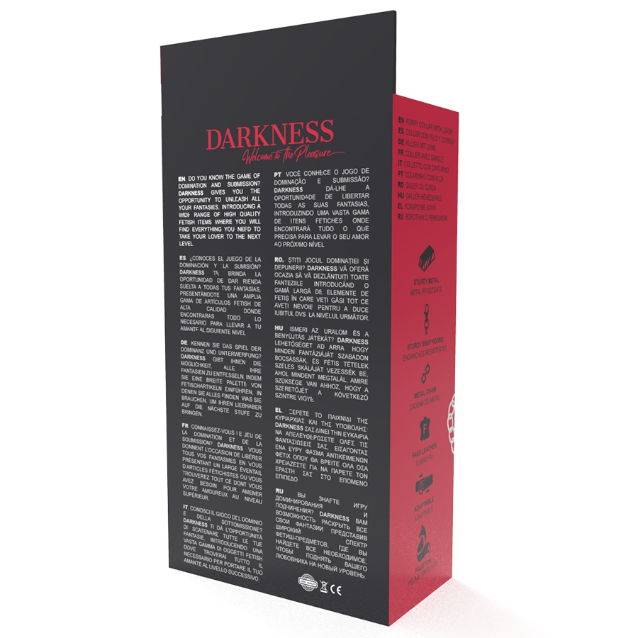 DARKNESS - BEQUEMES HALTUNGSHALSBAND MIT LEDERKETTE