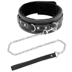 DARKNESS - HOCHWERTIGES HALSBAND AUS LEDER MIT LEINE