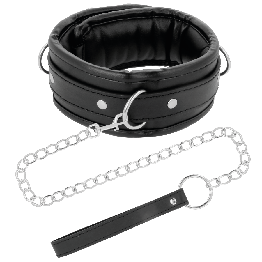 DARKNESS - WEICHER LEDERHALSKETTE MIT KETTE