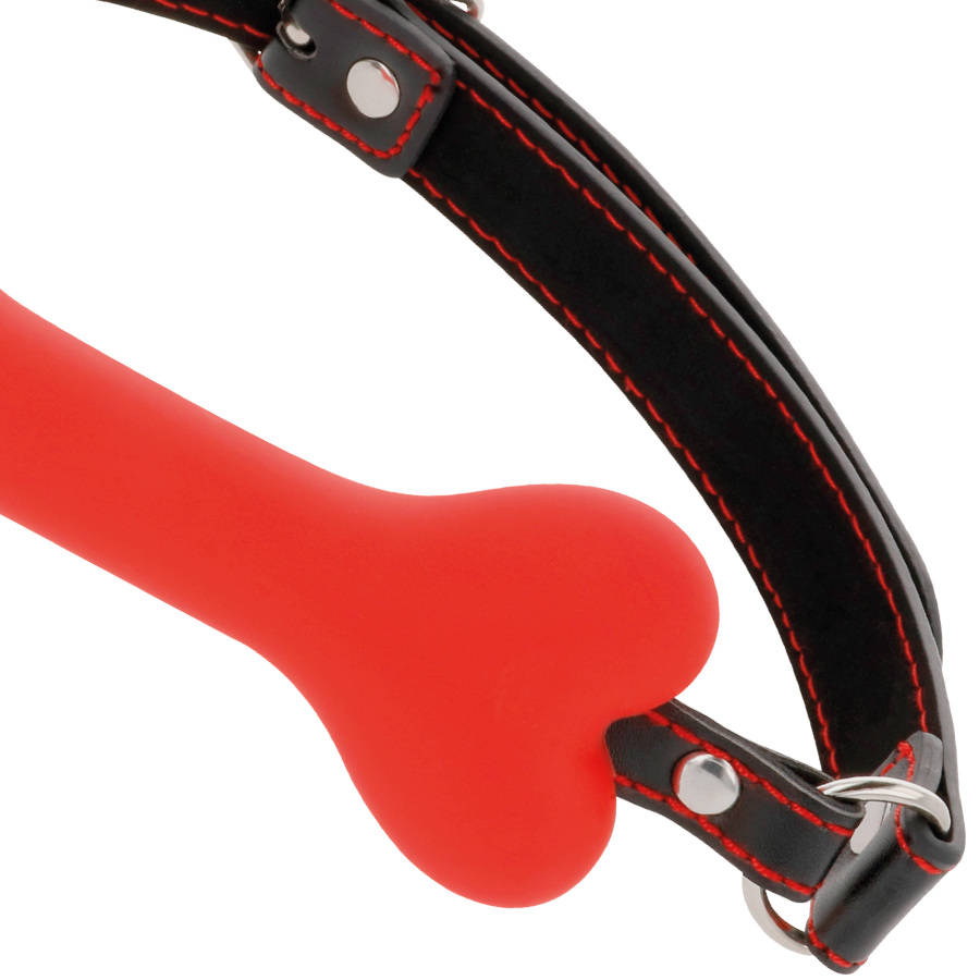 DARKNESS - ROTER SILIKON-KNOCHENKNEBEL