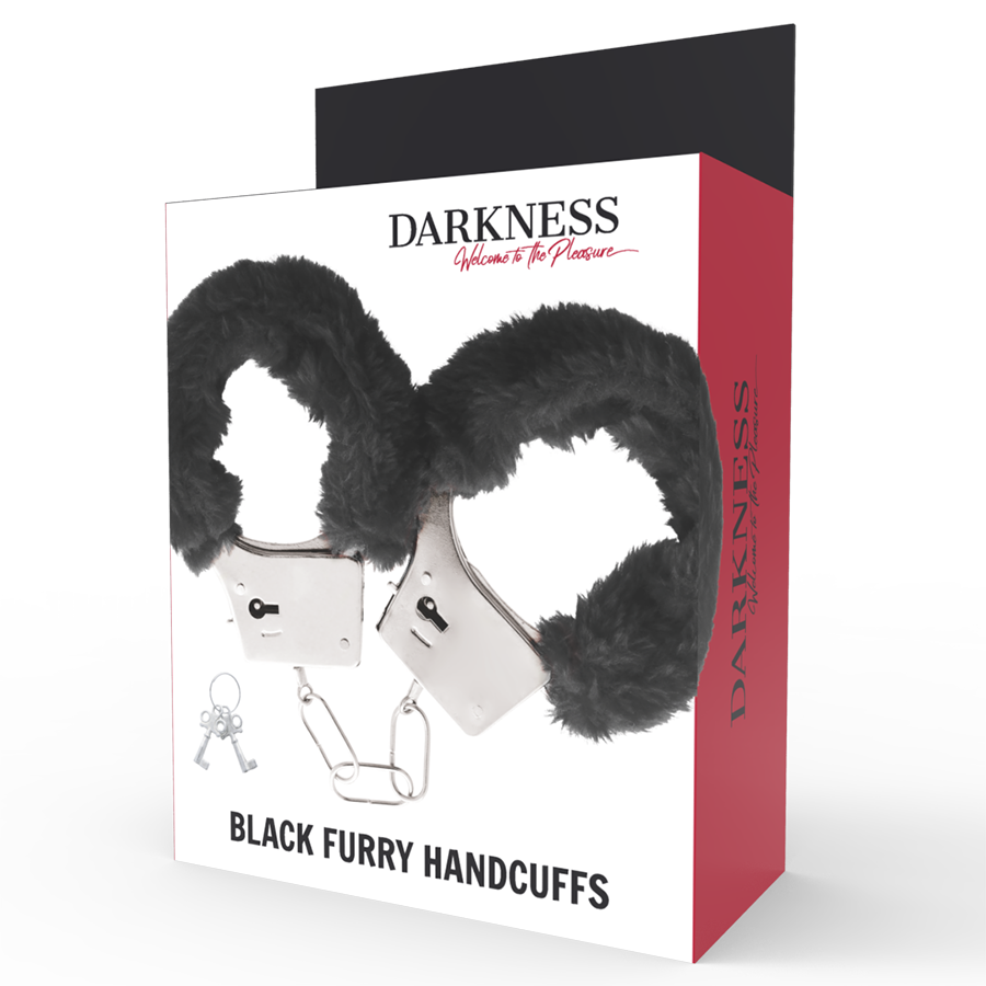 DARKNESS - SCHWARZ GEFÜTTERTE METALLHANDSCHELLEN