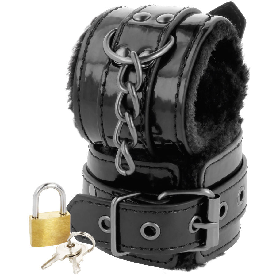 DARKNESS - VERSTELLBARE FESSELN AUS SCHWARZEM LEDER MIT SCHLOSS