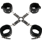 DARKNESS - MENOTTES EN CUIR POUR PIEDS ET MAINS NOIR