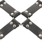 DARKNESS - MENOTTES EN CUIR POUR PIEDS ET MAINS NOIR