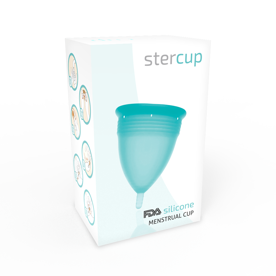 STERCUP - MENSTRUATIONSKAPPE AUS FDA-SILIKON AQUAMARIN - GRÖSSE S