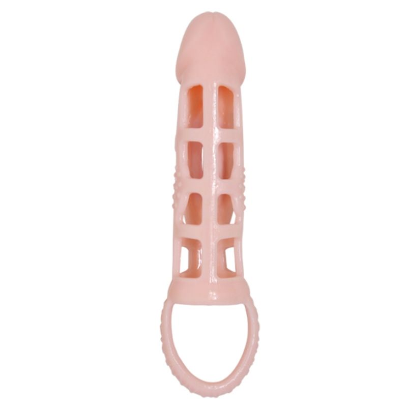 BAILE - PENISVERLÄNGERUNGSHÜLSE MIT VIBRATION UND NATURGURT 13,5 CM
