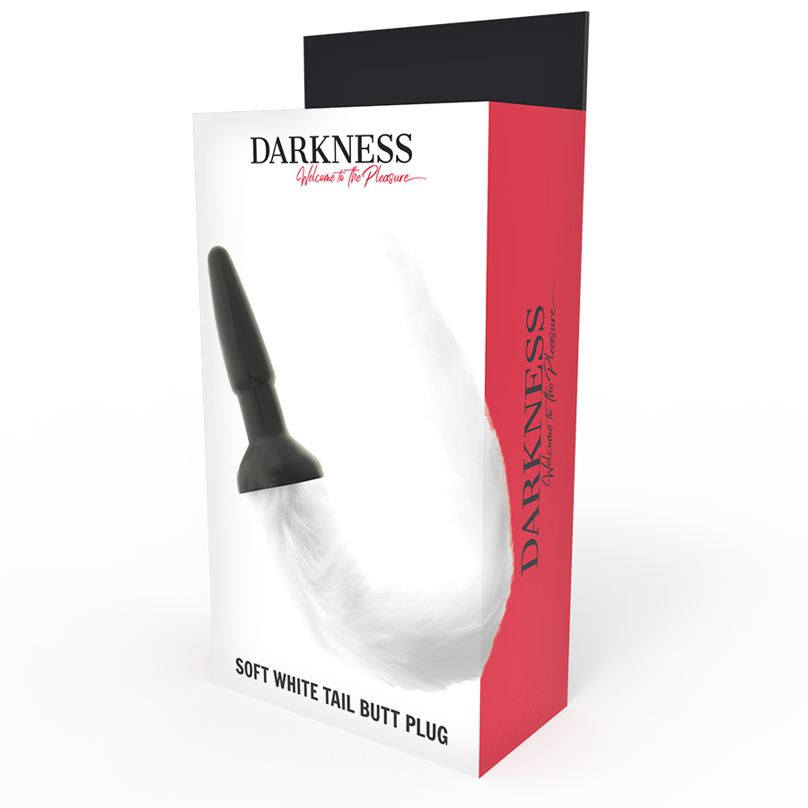 DARKNESS - ANALPLUG AUS SILIKON MIT WEISSEM SCHWANZ
