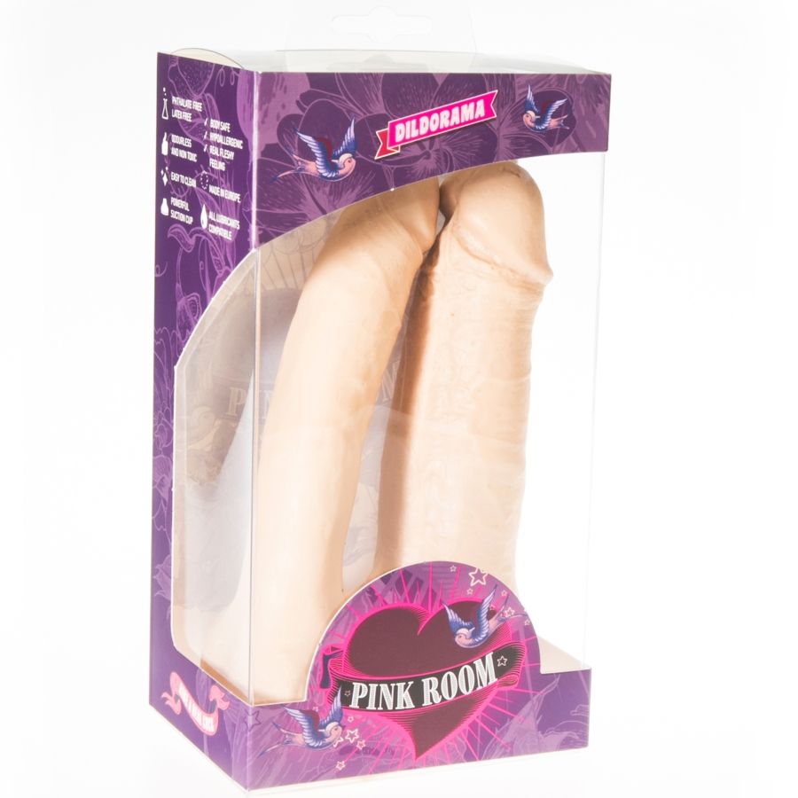 PINK ROOM - ARTHUS DOPPELTER REALISTISCHER FLEISCHFARBENER DILDO 17CM/15.5CM