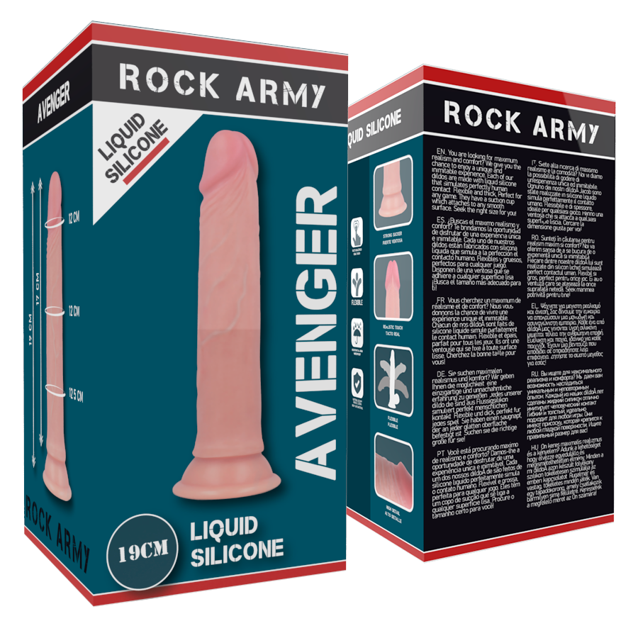 ROCKARMY - PREMIUM SILIKONFLÜSSIGKEIT AVENGER REALISTISCH 19 CM -O- 3,98 CM