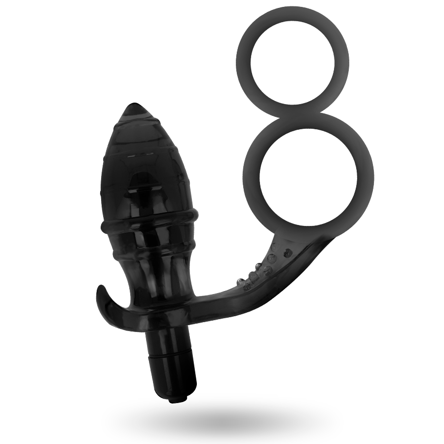 ADDICTED TOYS - ANALPLUG MIT DOPPELTEM SCHWARZEM RING
