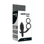 ADDICTED TOYS - ANALPLUG MIT DOPPELTEM SCHWARZEM RING