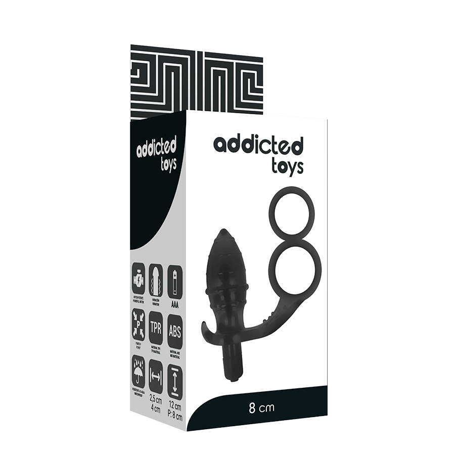 ADDICTED TOYS - ANALPLUG MIT DOPPELTEM SCHWARZEM RING