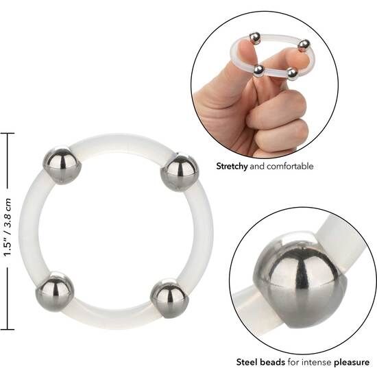CALEXOTICS - SILIKON-PERLENRING STAHL