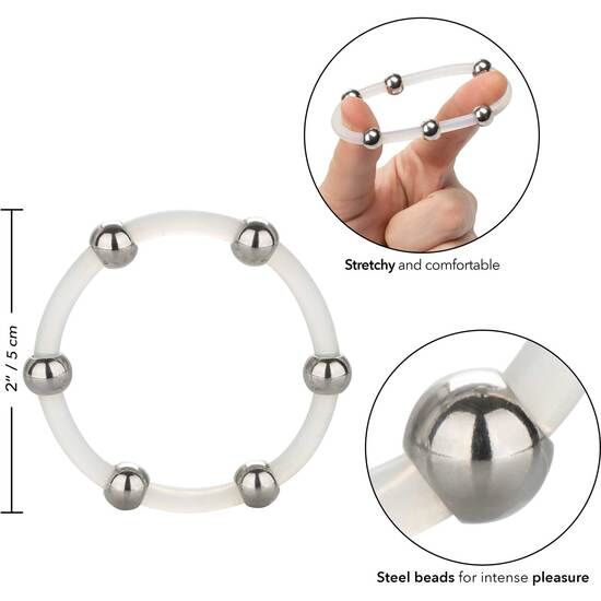 CALEXOTICS - SILIKON-PERLENRING EDELSTAHL XL