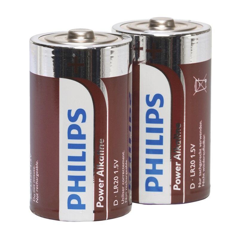 PHILIPS - BLISTER POWER ALKALINE BATTERIE D LR20 * 2