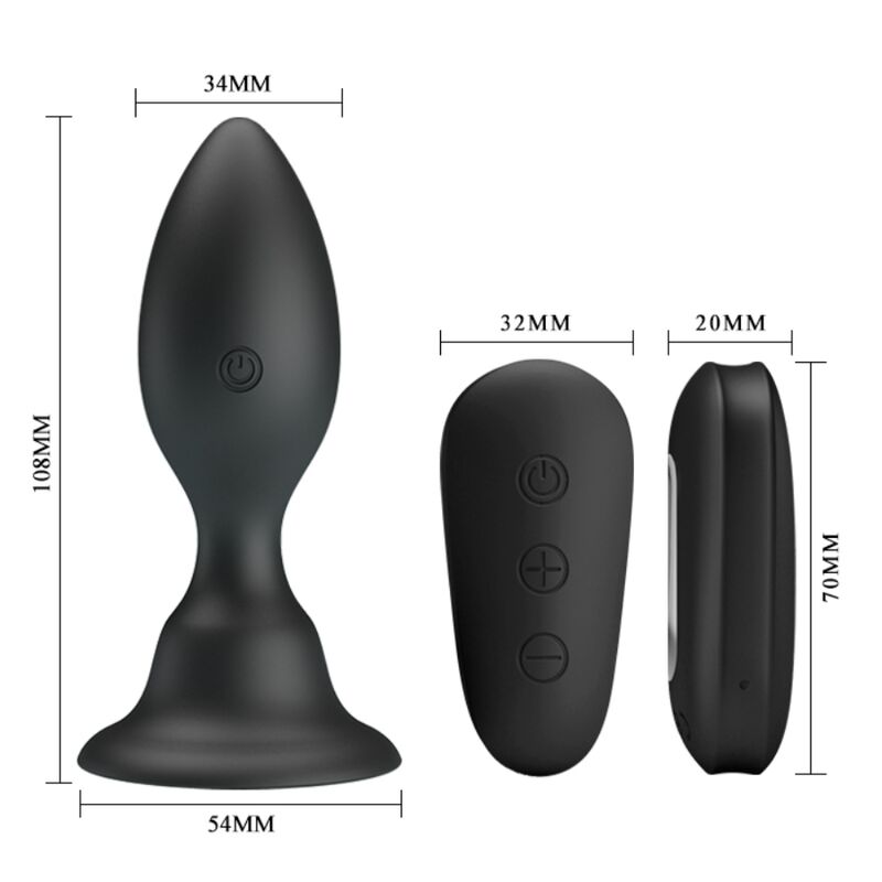 MR PLAY - ANALPLUG MIT FERNBEDIENUNG, SCHWARZ, VIBRIEREND