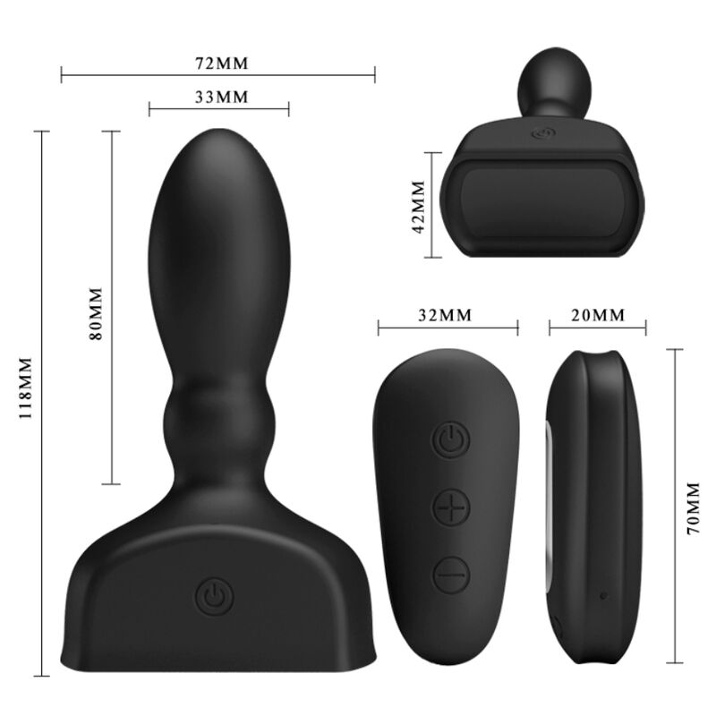 MR PLAY - AUFBLASBARE ANALE PLUG-FERNBEDIENUNG SCHWARZ