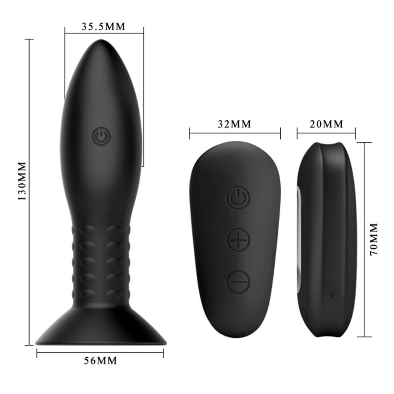 MR PLAY - PLUG MIT FERNBEDIENUNG SCHWARZE DREHKUGELN