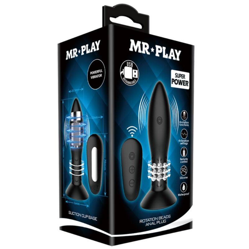 MR PLAY - PLUG MIT FERNBEDIENUNG SCHWARZE DREHKUGELN
