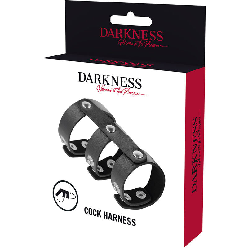 DARKNESS – Verstellbarer Penis- und Hodenring aus Leder