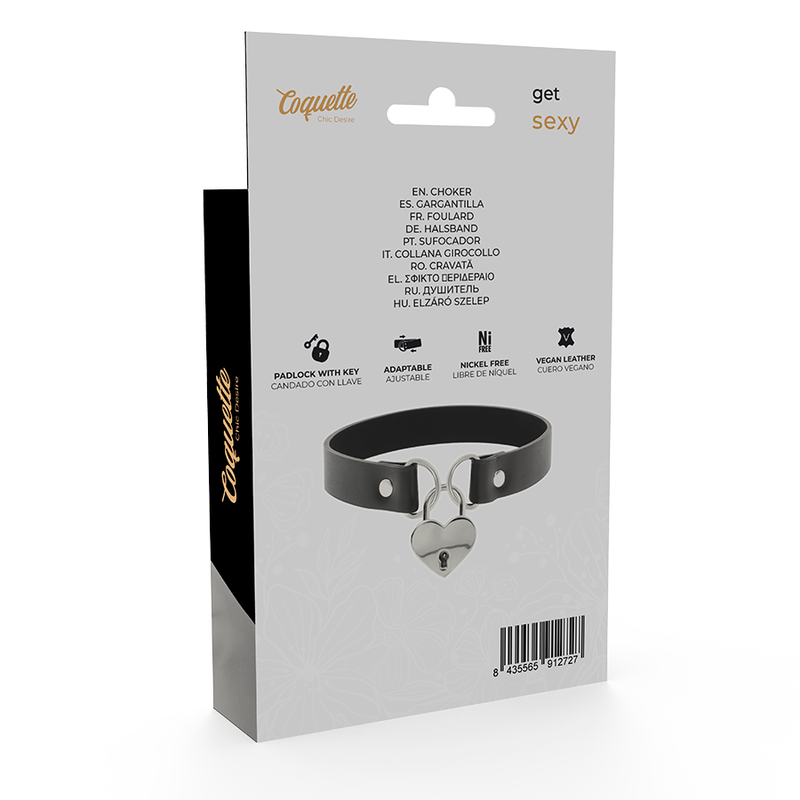 COQUETTE CHIC DESIRE - VEGANES HALSBAND MIT HERZANHÄNGER MIT SCHLÜSSEL