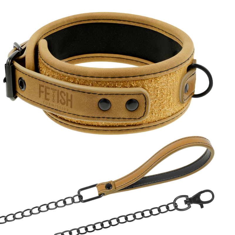 FETISH SUBMISSIVE ORIGEN - HALSBAND DOPPELT NEOPREN MIT KETTE