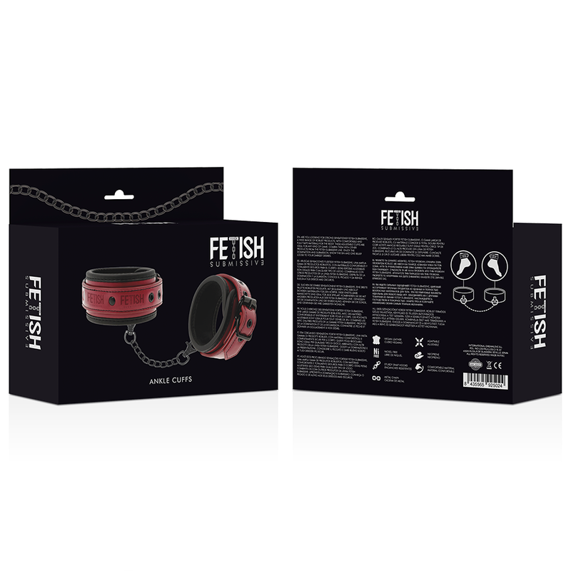 FETISH SUBMISSIVE DARK ROOM - VEGANE FESSELN AUS LEDER MIT NEOPREN-FUTTER